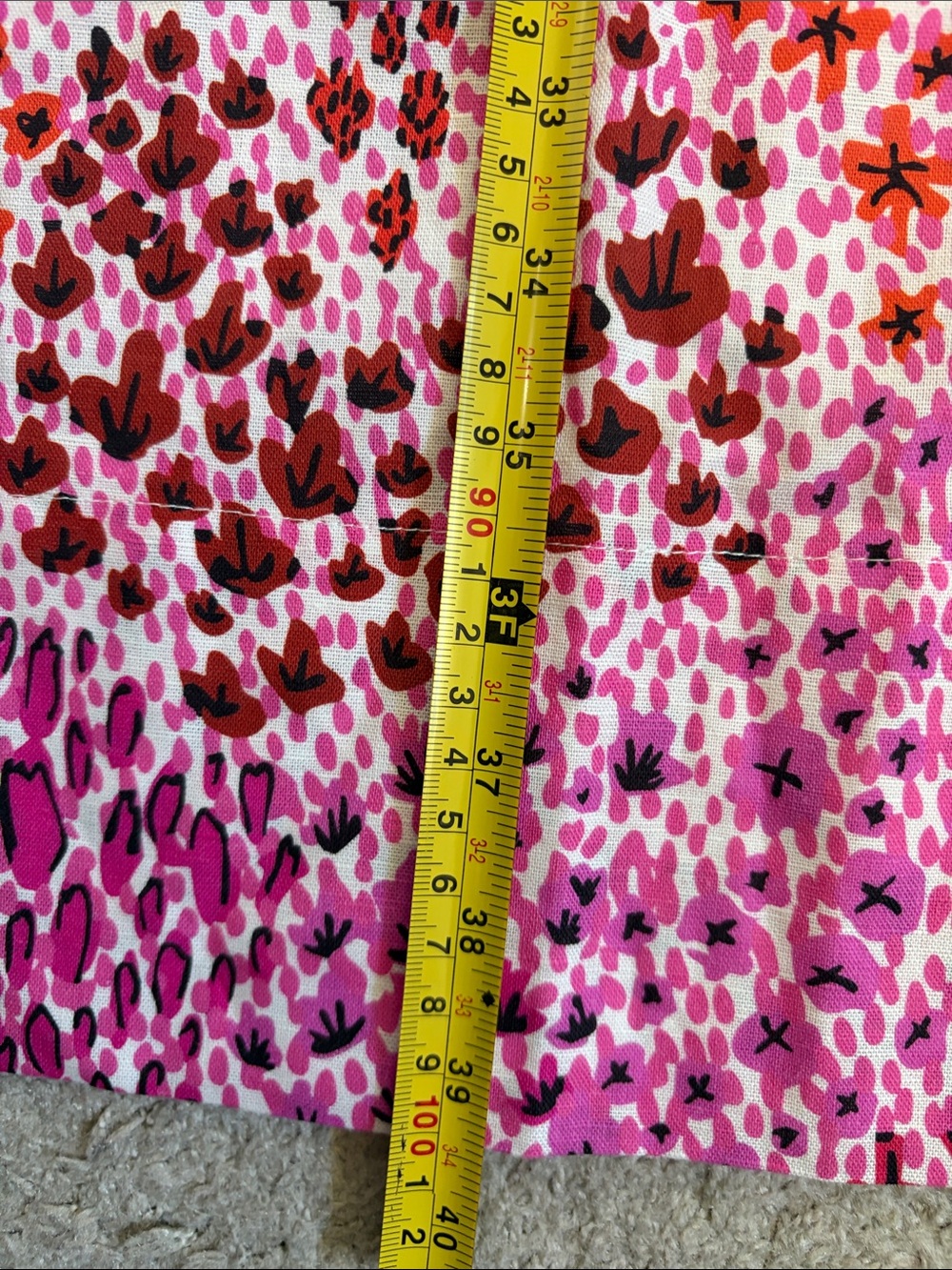 Lesley Evers Rachel Midi Shift Dress May Flowers Pink Floral Linen Tie-Waist XL - Picture 6 of 9